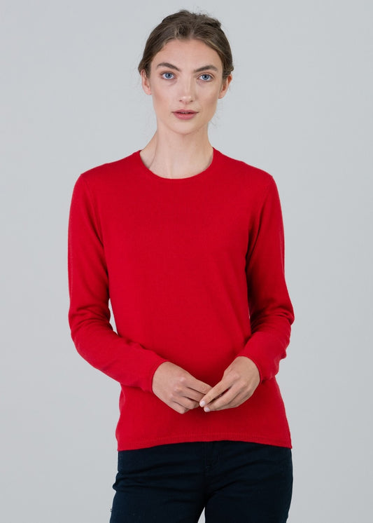 Millie Cashmere Crew Neck - Cardinal - 2