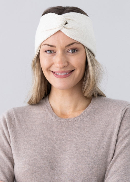 Cashmere Headband - White Undyed - 2