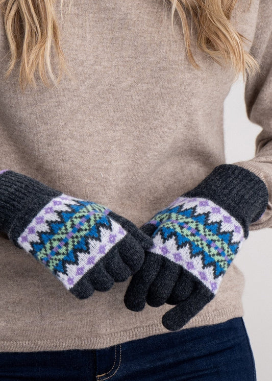 Hattie Lambswool Gloves - Smoke - 2