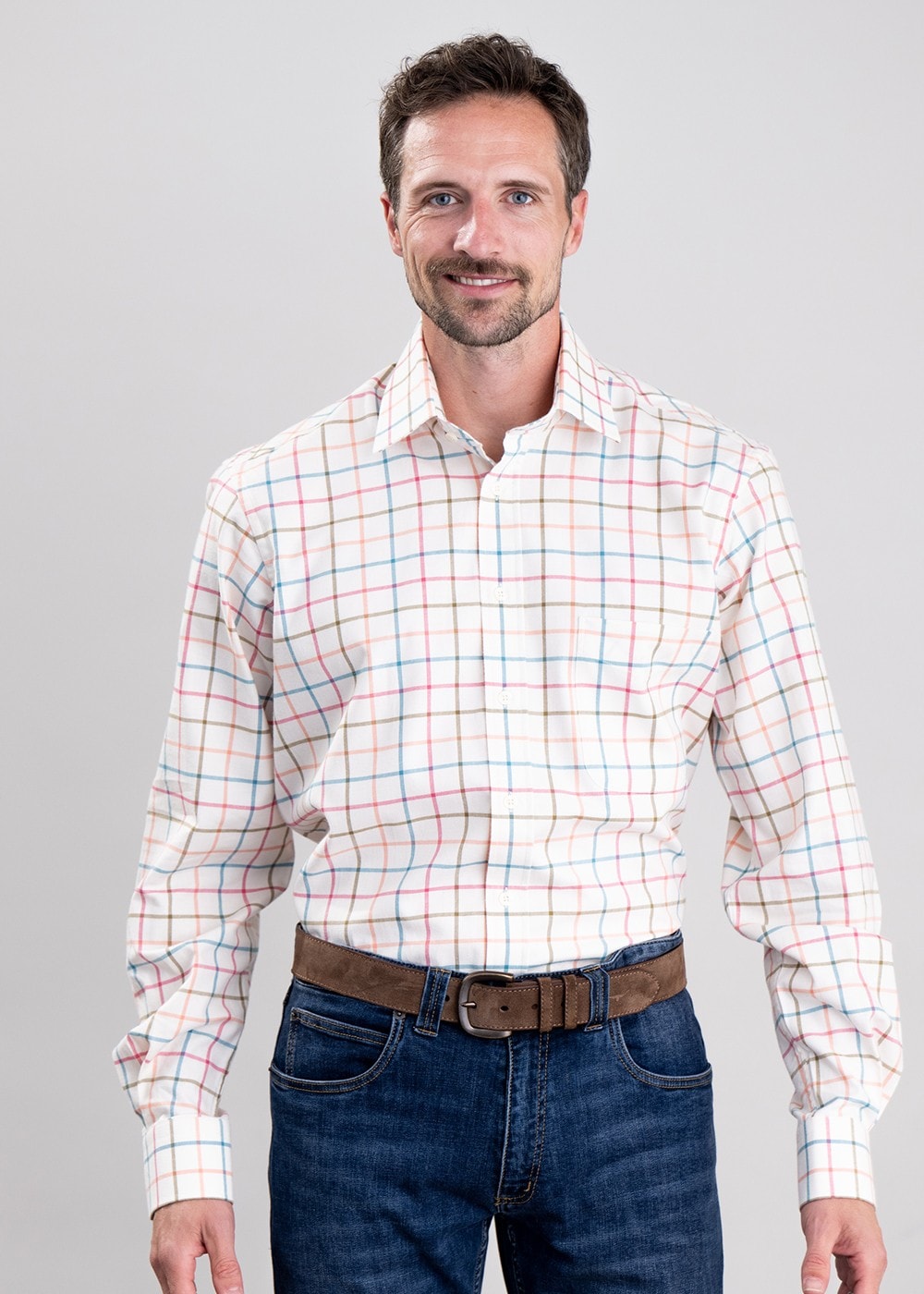 Douglas Shirt - Dark Teal, Orange and Cherry - 2