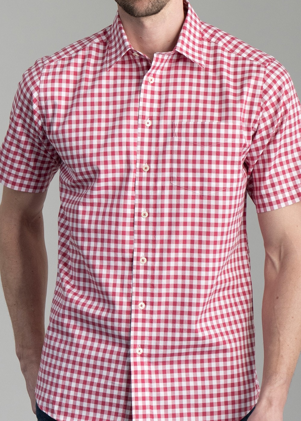 Jasper Short Sleeve Oxford Shirt - Ruby - 4