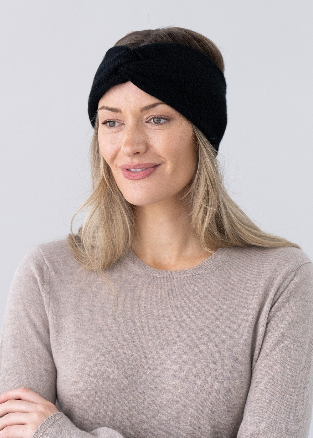 Cashmere Headband - Black - 2