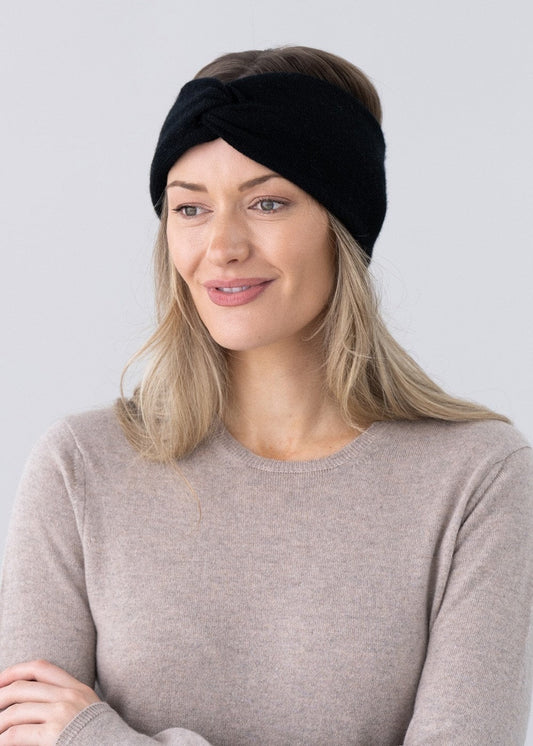 Cashmere Headband - Black - 2
