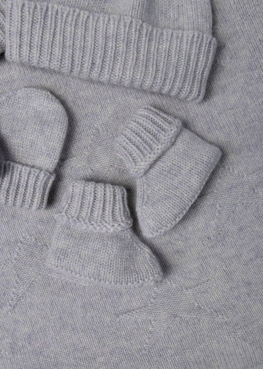 Cashmere Baby Booties - Cloud - 1